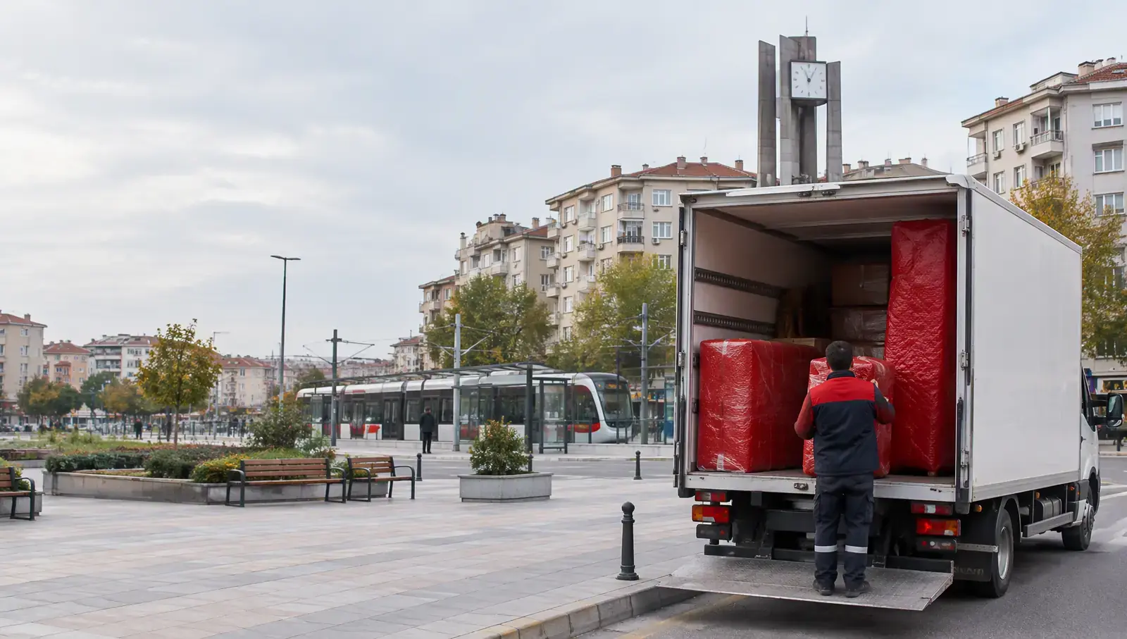 Gaziosmanpaşa'da Cumhuriyet Meydanı; yapay zekâ ile oluşturulmuş görsel